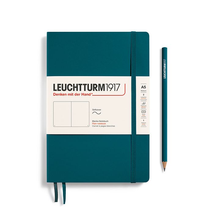 Taccuino Leuchtturm1917, formato A5, copertina morbida, pagine bianche