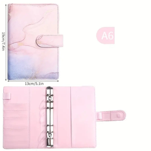 Planner A6 con sei fori con divisori rosa