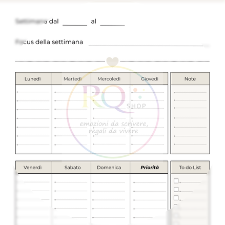 Planner Settimanale - Organizzati con leggerezza