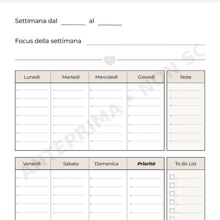 Pack Organizzazione – Starter kit stampabile