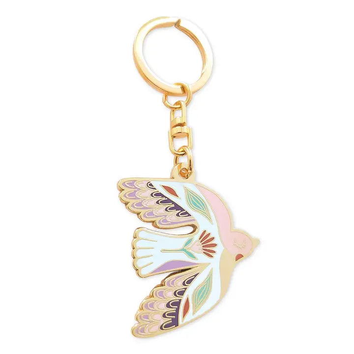 Portachiavi in metallo a forma di rondine