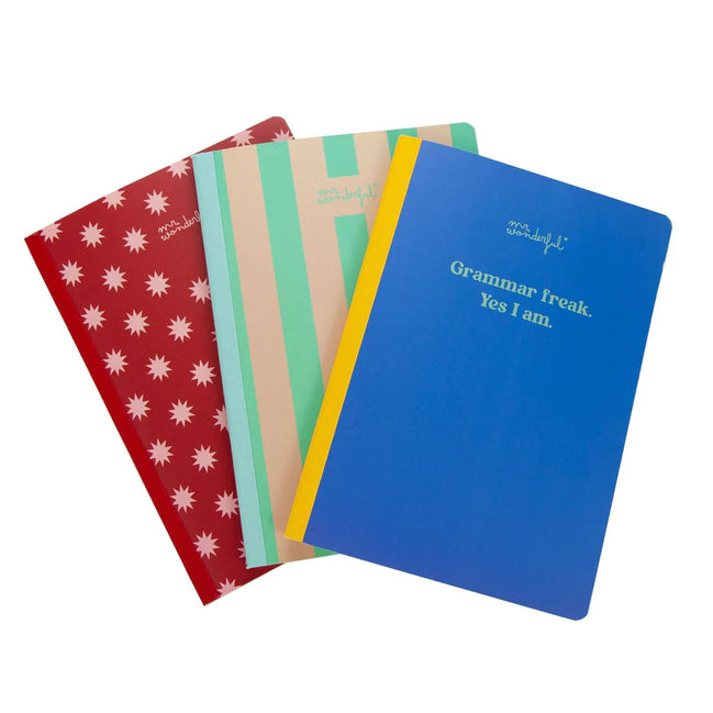 Set di 3 quaderni Grammar freak - Mr Wonderful
