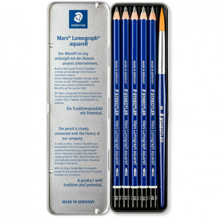 Confezione di metallo 5 matite grafite acquerellabili Staedler