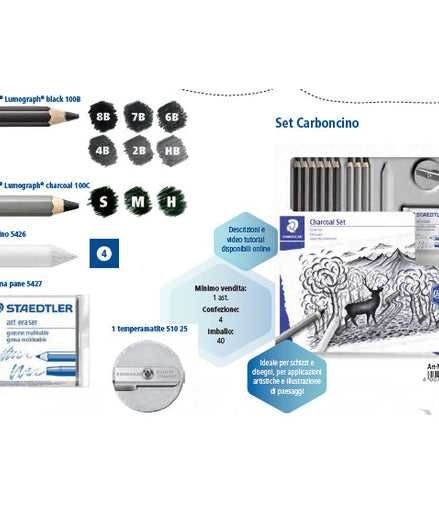 Charcoal Set - Kit matite e carboncino Staedtler