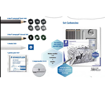 Charcoal Set - Kit matite e carboncino Staedtler