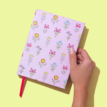 Taccuino copertina rigida - rosa con fiori