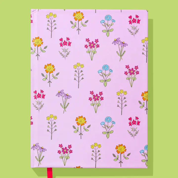 Taccuino copertina rigida - rosa con fiori